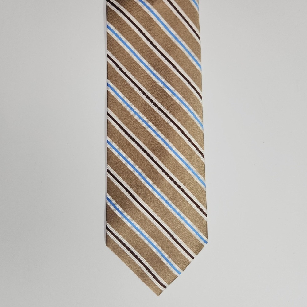 Jos. A. Bank Signature Collection Tie Mens Brown Blue Brown Silk Striped NEW